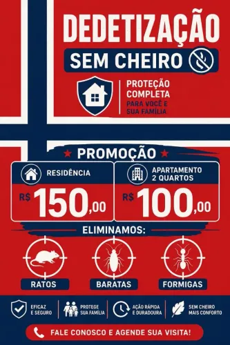Dedetização sem cheiro sem problema com os pets promoção