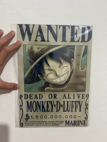 Quadro Luffy Wanted One Piece A4 MDF 