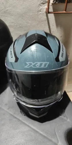 Capacete X11 Cinza Fosco com Óculos Solar Interno