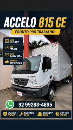 Mercedes-Benz Accelo 815 CE 2019 Baú 6,20m | 115 Mil Km | Financia
