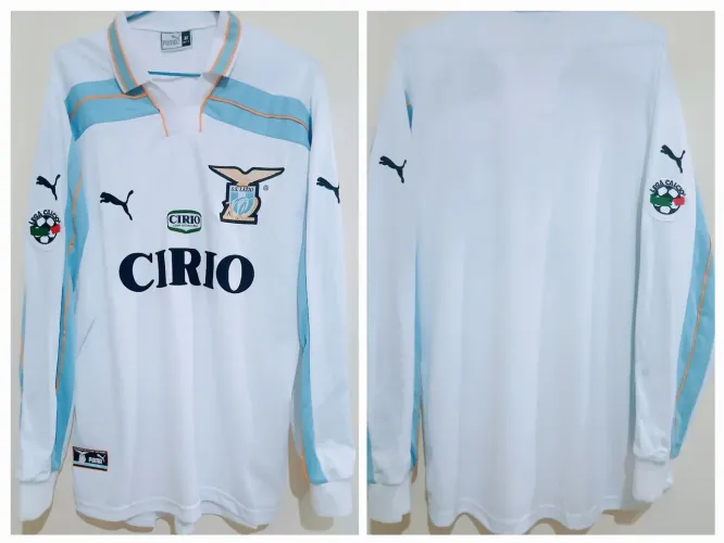 Camisa Lazio Itália 1998/1999 Vintage T.A.I Cirio Manga Longa Home Pronta Entrega