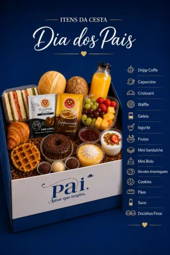 Cesta de café da manhã dia dos pais 