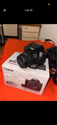 Canon SL3 + lente 18:55 + tripé canon + bolsa