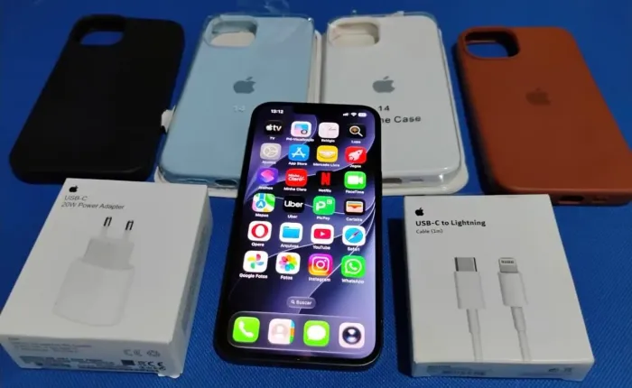 iPhone 14 128gb - 85% Bateria - Nunca aberto + Carregador + 2 Capas
