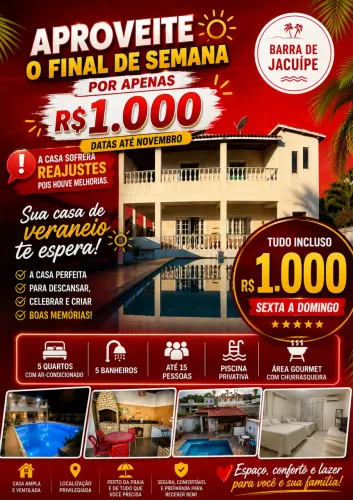 Alugo casa em Barra de Jacuípe