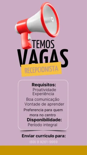 Contratasse recepcionista 