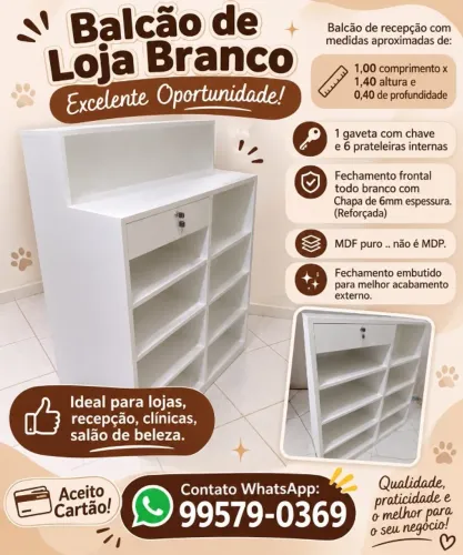 Balcão Branco em MDF