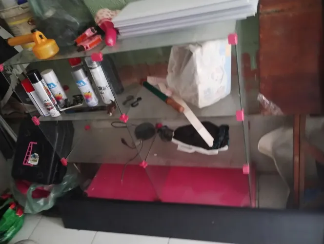 Vitrine com manequins 