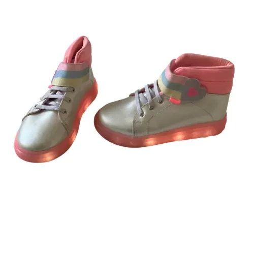 Tênis Pampili Original Led Infantil Sneaker Coração Tamanho 31 Branco
