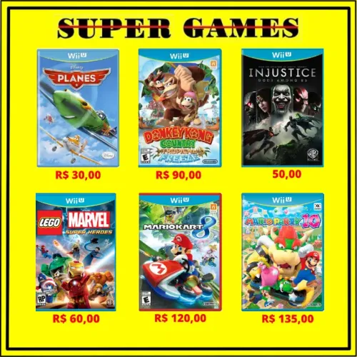 Jogos WIIU em até 6x sem juros, Loja física desde 2004, Próximo ao Metrô.