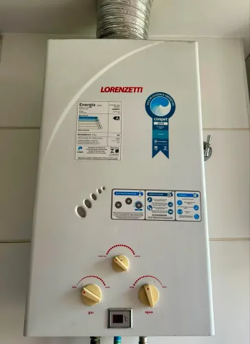 Aquecedor de água à gás Lorenzetti (com visor de temperatura)