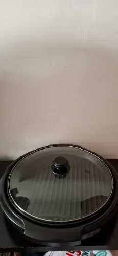 Panela Elétrica de Grelhar com Tampa de Vidro