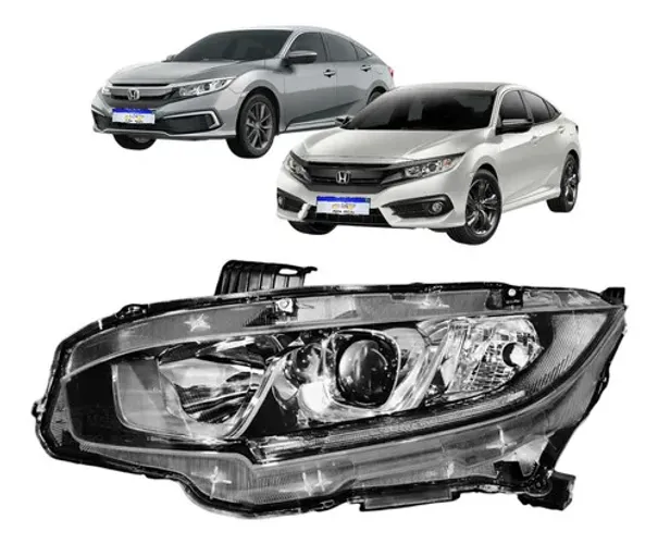 Farol Honda Civic G10 2017 2018 2019 2020 2021 Com Led Le Esquerdo/motorista