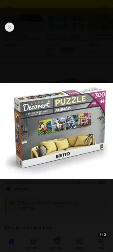 Quebra-Cabeça Decorart - 4 Puzzles de 300 Peças - Animais - Romero Britto