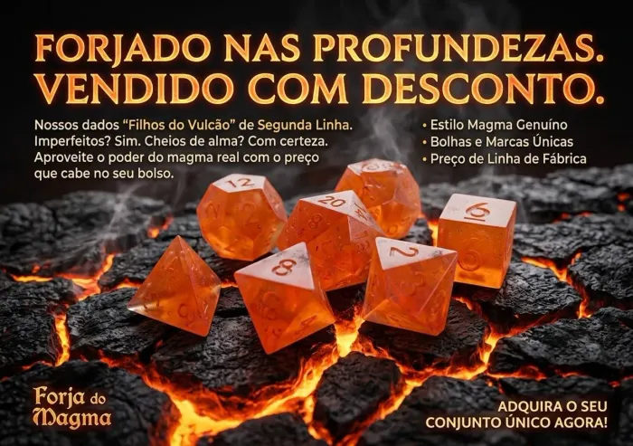 Dados estilo magma, segunda linha - dados com imperfeições de fabrica