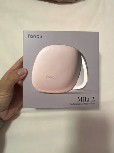 Espelho compacto Fancii Mila 2 com luz LED de ampliação de 10x/1x