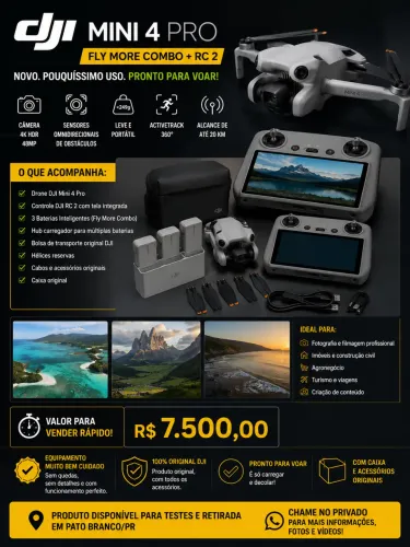 DJI Mini 4 Pro Fly More Combo + Controle DJI RC 2