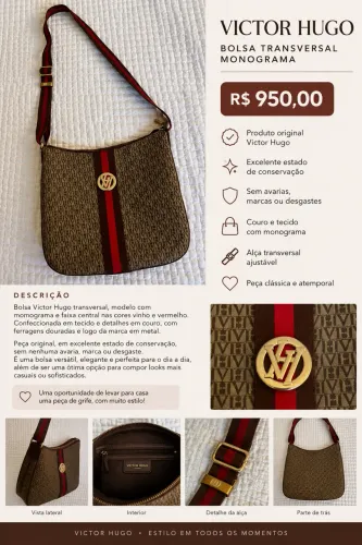 Bolsa Victor Hugo Original - Monograma