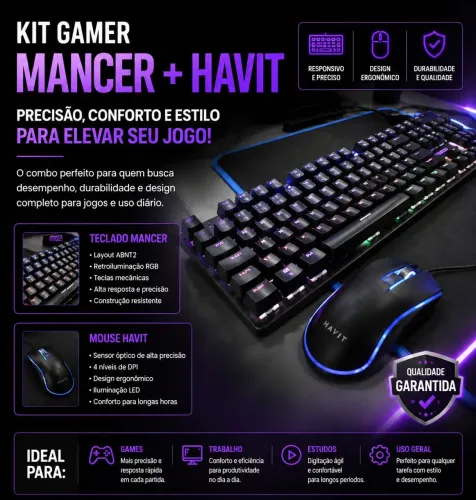 Teclado mancer + mouse havit