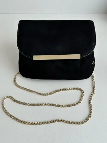 bolsa capodarte preta nobuck couro legítimo
