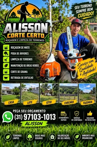 Capina, Poda, Roçagem, Manutenção, Retirada e Limpeza de Lotes