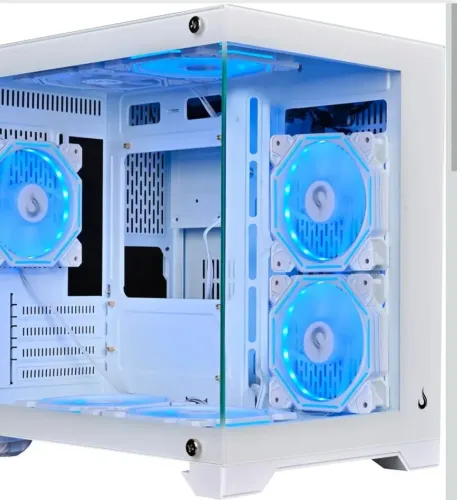 Gabinete Gamer Rise Mode Galaxy Glass M Mini White Novo Zero