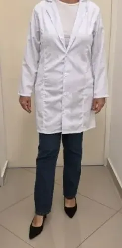 Avental Branco manga longa