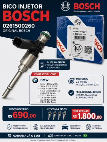 BICO INJETOR BOSCH ORIGINAL - CÓDIGO 0261500260