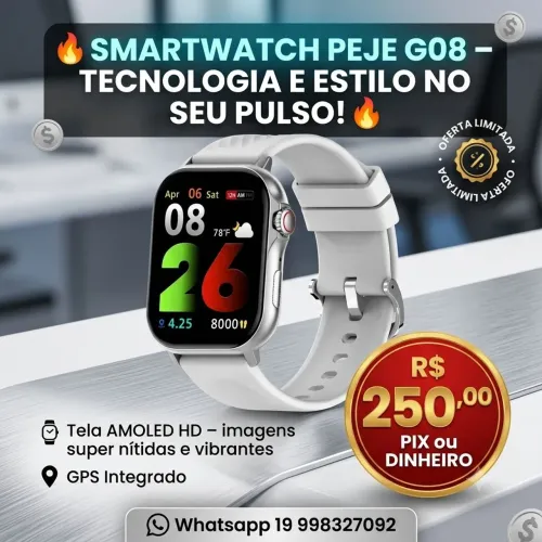 Smartwatch GPS branco