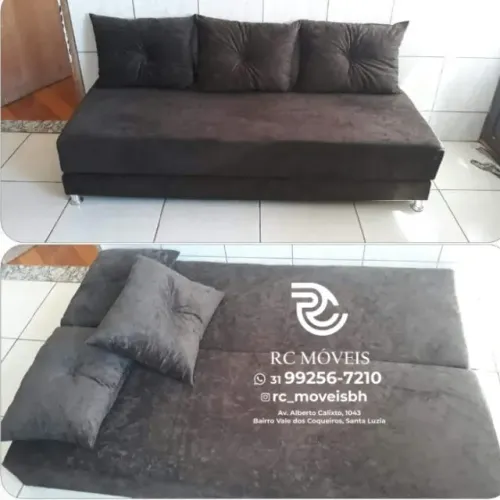 Sofá Cama estruturada Bicama 1,70m Suede D33 Compacto e Funcional | Frete Gratis