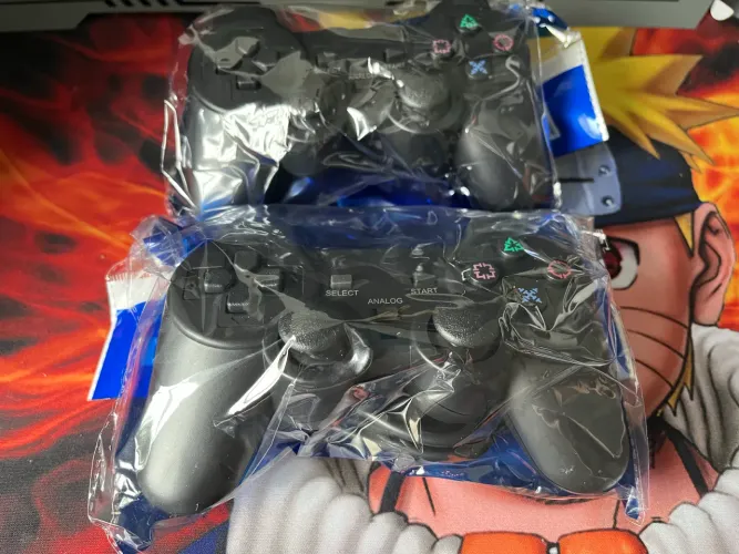 Kit 2 Controles para PlayStation 2 com fio - Novos