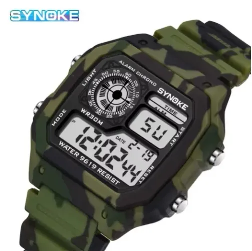 SYNOKE Outdoor Militar Digital Watch Para Homens Moda Retro