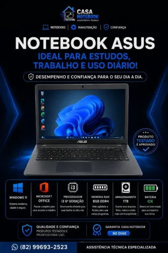 Notebook i3(6 geração ) 8gb ddr4 1terabyte de amarzenamento