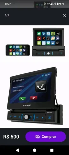 DVD retrátil positron Sp6730dtv usado em perfeito estado