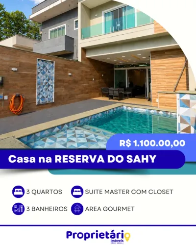 Casa 3 Quartos com Suíte, Piscina e Área Gourmet - Reserva do Sahy, Mangaratiba/RJ
