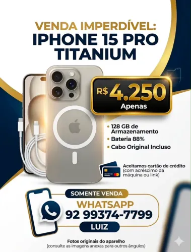iPhone 15 pró Titânio 