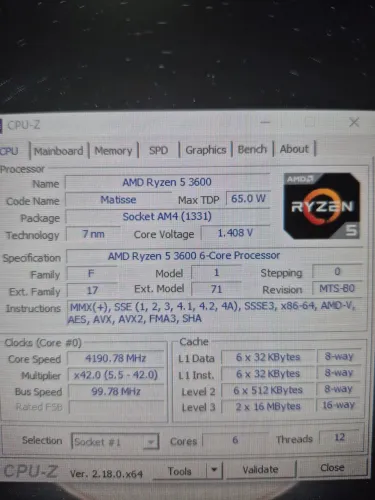 (PREÇO NEGOCIÁVEL) Ryzen 5 3600 + AMD air cooler usado