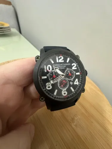 Relógio Premium Robusto Cronógrafo Masculino Inspirado Porsche Design Pulseira Borracha