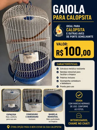 Gaiola para Calopsita - Usada