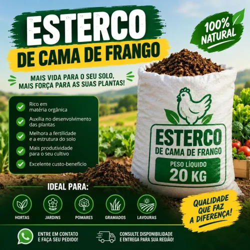 Esterco orgânico cama de frango