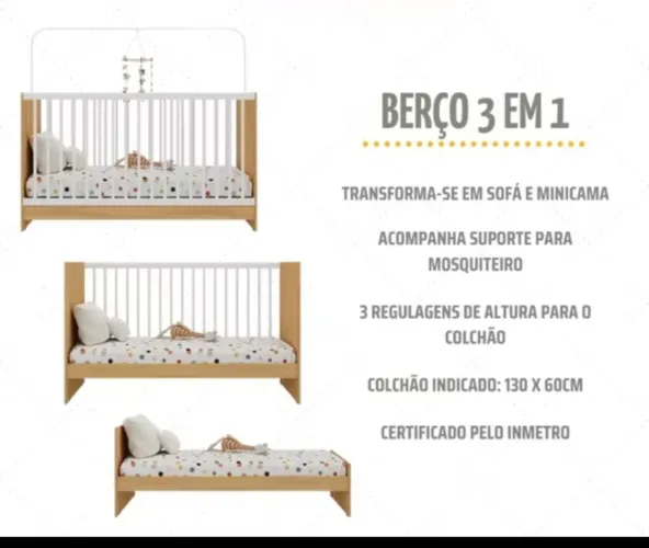Berço 3 em 1 