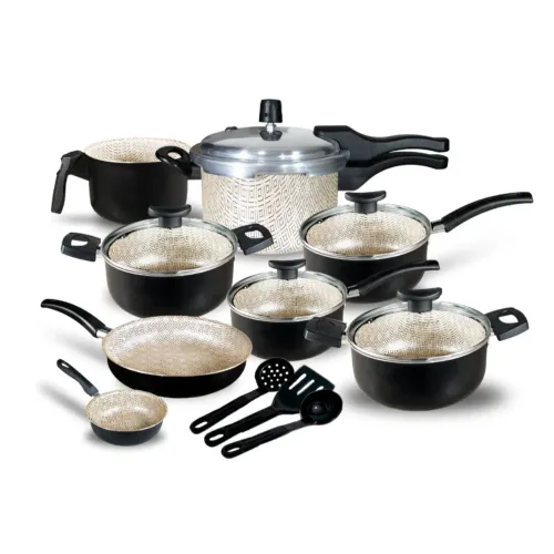 Jogo de Panelas Teflon Munique 11 Pçs com Panela de Pressão fechamento externo de 2.5L