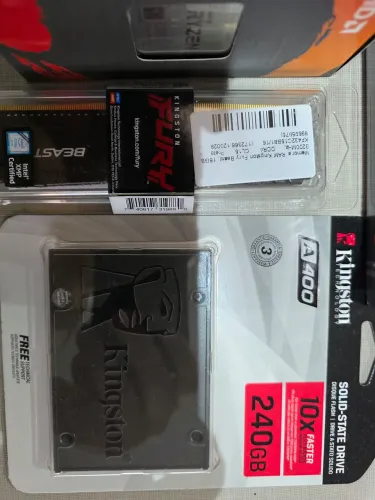 Kit completo ryzen 5600gt placa mae asus memória ddr4 16gb ssd240gb fonte 650w