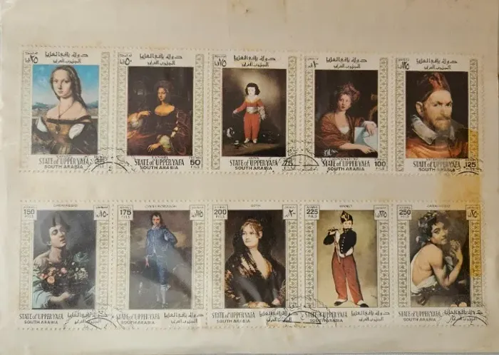 Conjunto de 10 Selos Postais da Arábia do Sul - Década de 60