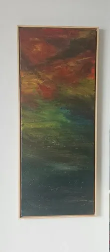 Quadro Decorativo Abstrato com Moldura medindo 40 cm x 1m