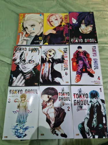 Coleção de mangás Tokyo Ghoul Vol. 1,2,3,4,6,7,8,9,10