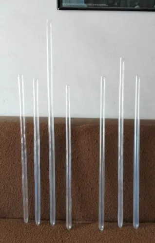 Tubos de Vidro Longos para Arranjos Florais Suspensos (70 cm à 95 cm) - 7 Unidades 