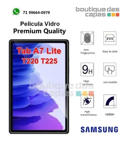 Película de vidro temperado samsung galaxy, tab a7 10.4 lite 8.7 t220 t225