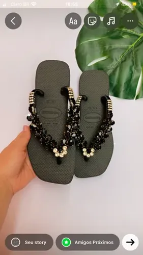 Havaianas square quadrada com pedraria 35-36