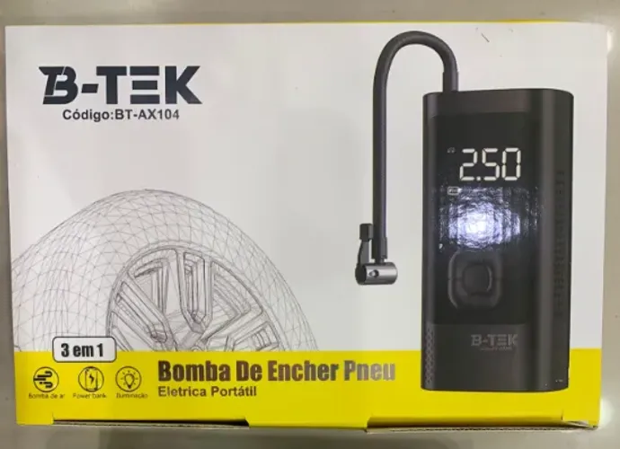 Bomba De Ar Multifuncional Compressor Para Pneu Elétrica Portátil 3m1 - BT-AX104
